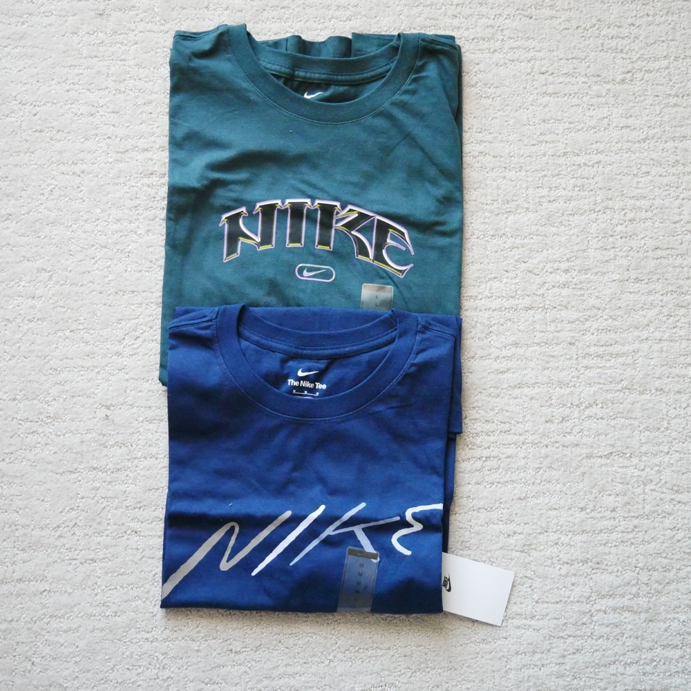 Nike Mens Graphic T-Shirt Bundle New With Tags Teal Navy Blue 3 Pack